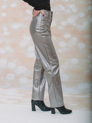 YMI Metallic Smoke High Rise Straight Leg Pants