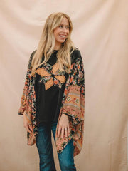 Nancy Black Poncho Top