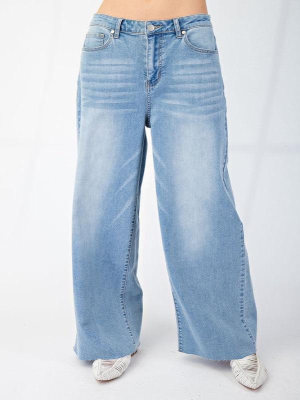 Light Washed Stretch Denim Pants