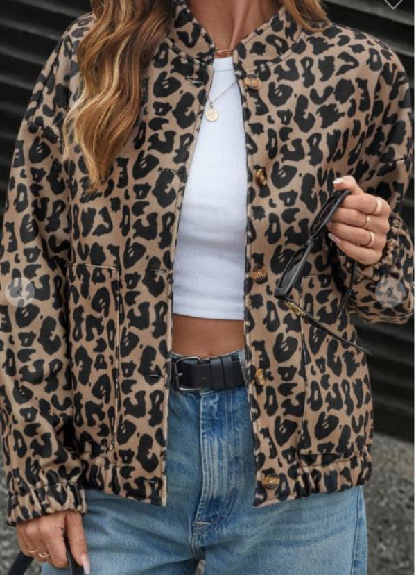 Leopard Bomber Jacket