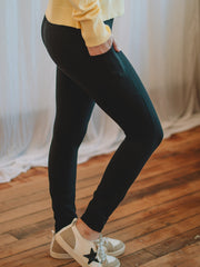 Bree Black Leggings with Side Pockets