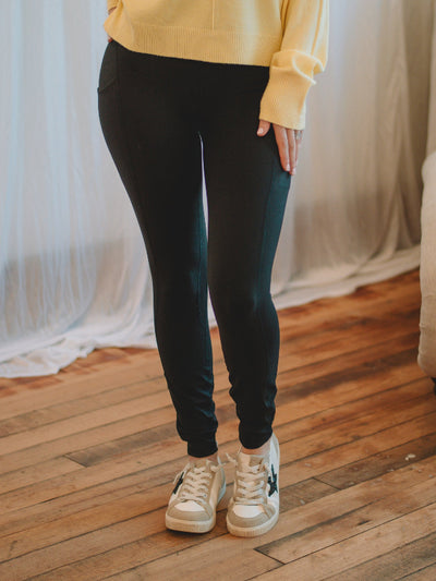 Bree Black Leggings with Side Pockets