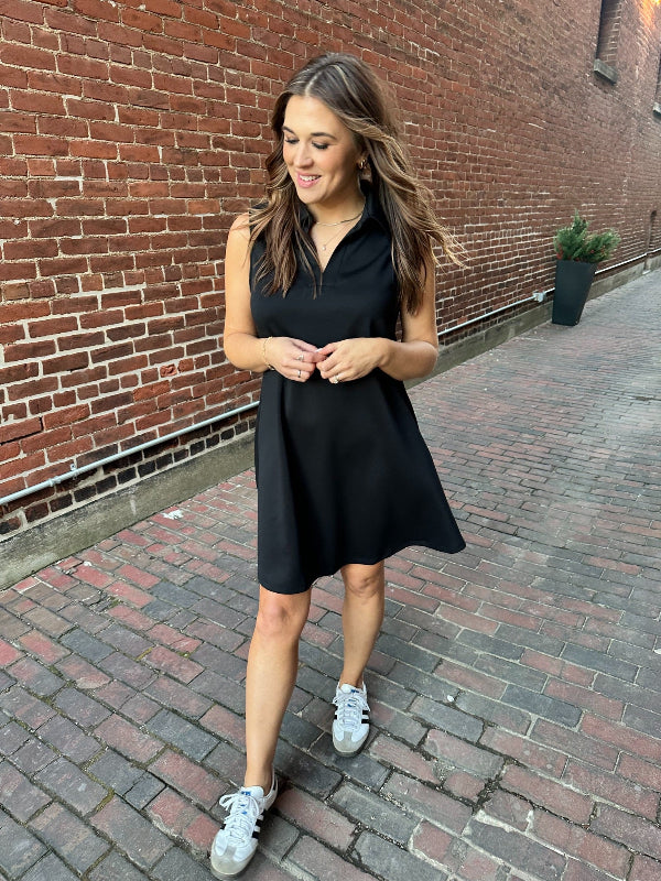 Amber Black Sleeveless Dress