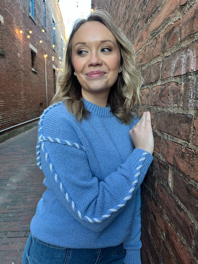 Carissa Blue Crew Sweater