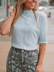 Layne Lt Blue Half Sleeve Top