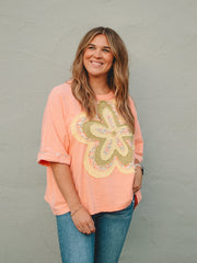 Randee Peach Short Sleeve Top