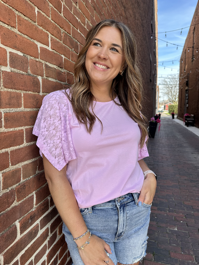 Lucy Lilac Pink Short Sleeve Top