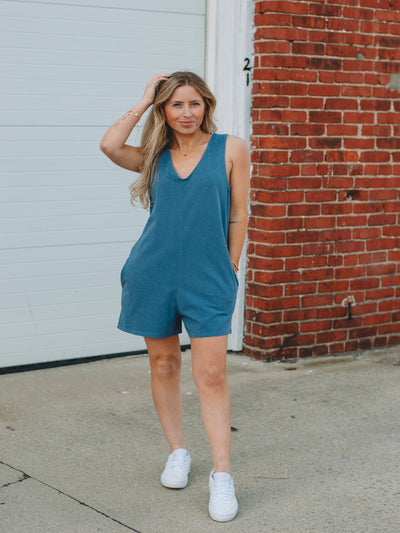 Hailie Dusty Indigo Romper