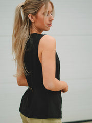 Vaile Black Button Down Vest