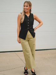 Vaile Black Button Down Vest