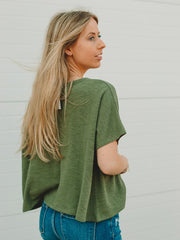 Bridgett Lt Olive Short Sleeve Top