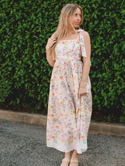 Peggy Pink Floral Midi Dress