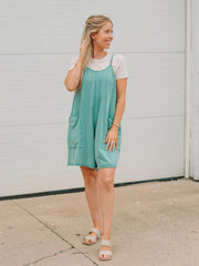 Gina Faded Teal Romper