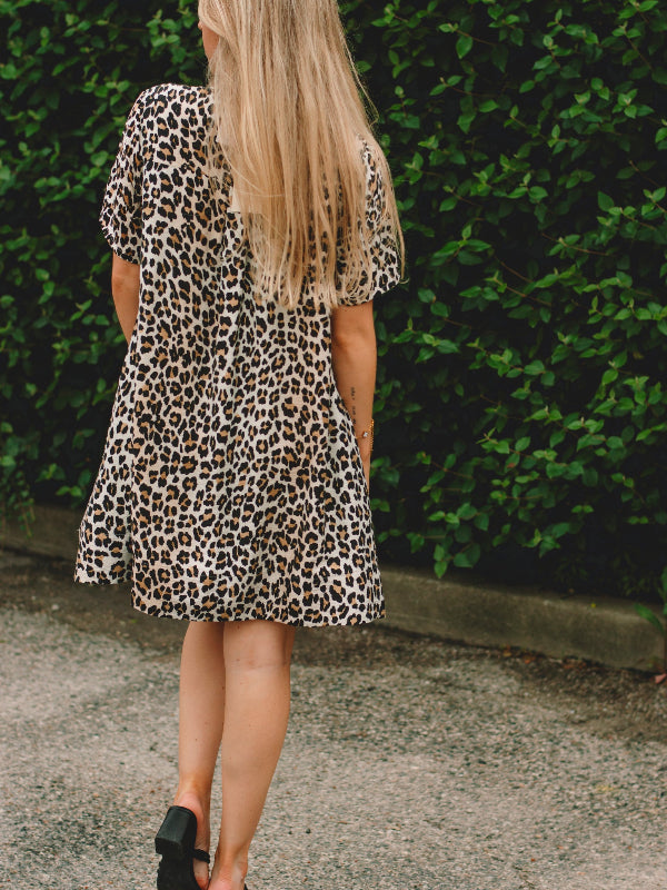 Diana Camel Animal Print Dress