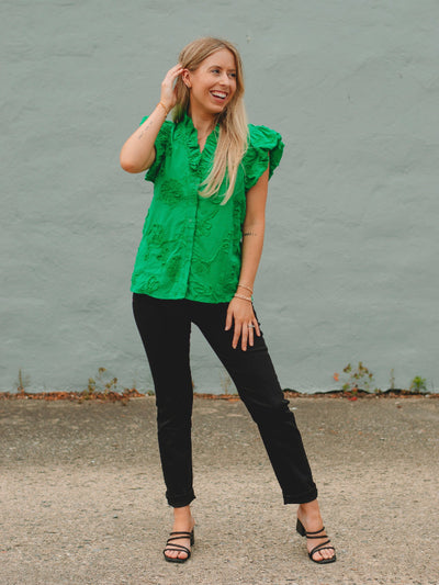 Bailey Green Short Sleeve Top