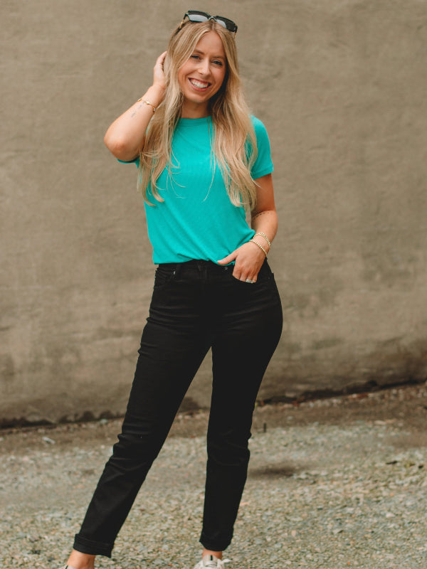 Janet Turquoise Short Sleeve Tee