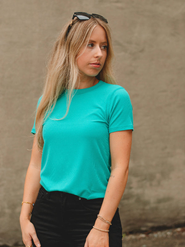 Janet Turquoise Short Sleeve Tee