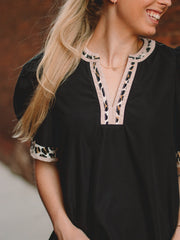 Laura Black Short Sleeve Top
