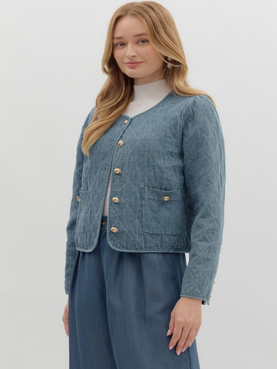 Sally Dk Denim Quilted Jacket