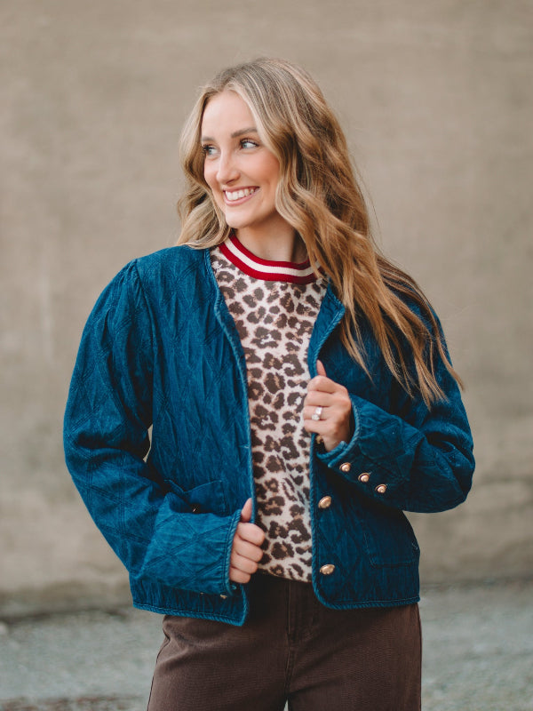 Sally Dk Denim Quilted Jacket