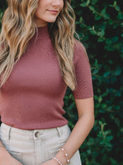 Hailey Marsala Short Sleeve Sweater