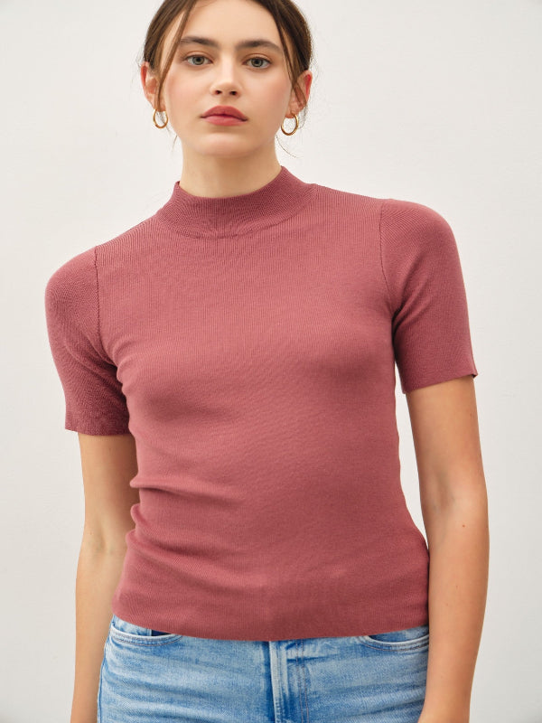 Hailey Marsala Short Sleeve Sweater
