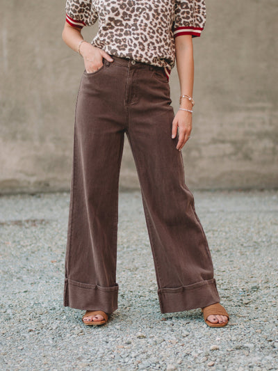 Cassie Brown Wide Leg Pant