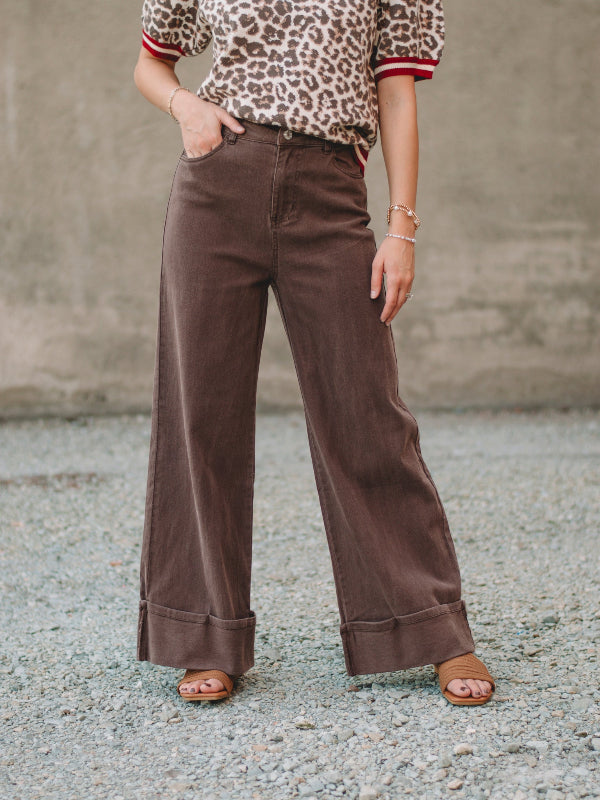 Cassie Brown Wide Leg Pant