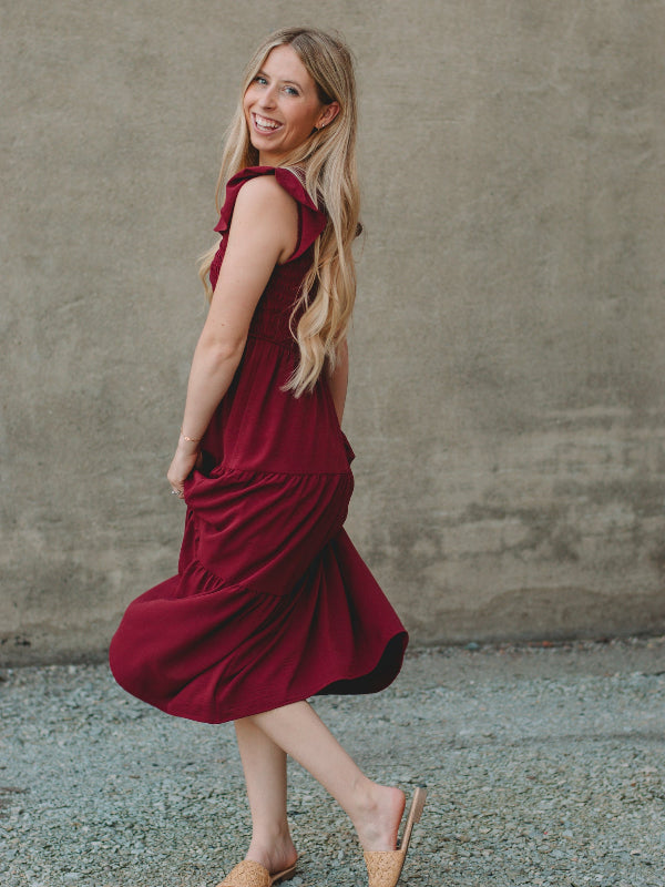 Betsey Burgundy Maxi Dress