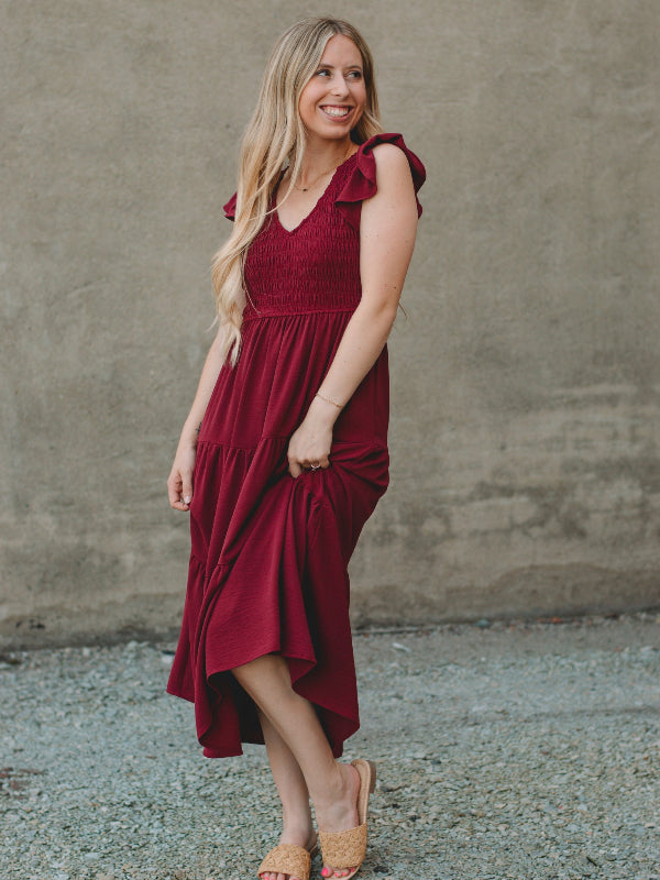 Betsey Burgundy Maxi Dress