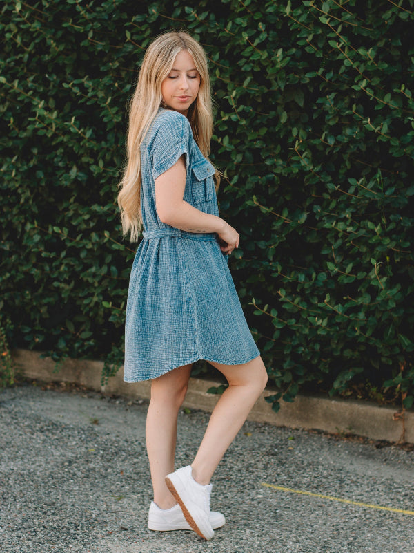 Maddie Washed Chambray Dress