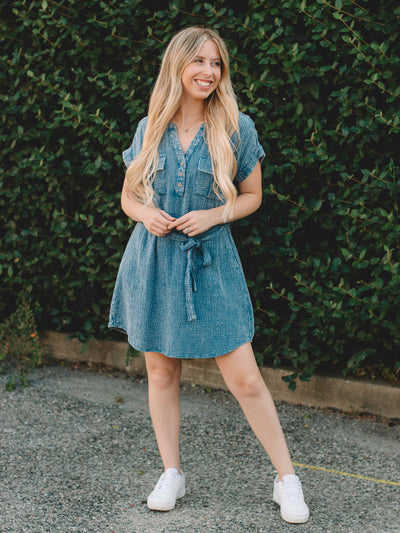 Maddie Washed Chambray Dress