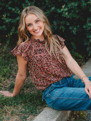 Bella Brown Floral Top
