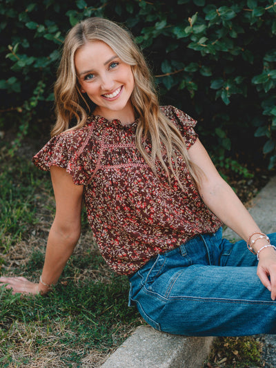 Bella Brown Floral Top