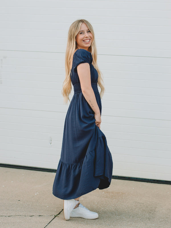 Molly Navy Midi Dress