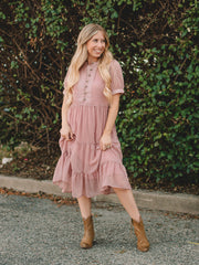 Palmer Short Sleeve Swiss Dot Dress