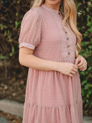 Palmer Short Sleeve Swiss Dot Dress
