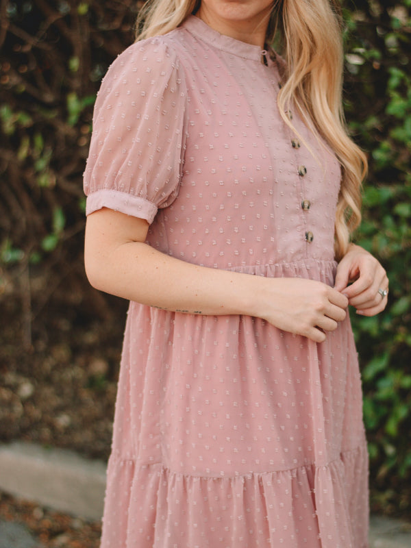 Palmer Short Sleeve Swiss Dot Dress