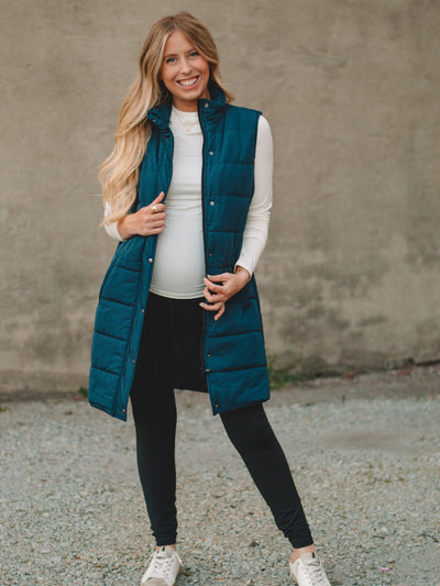 Darcie Navy Long Vest