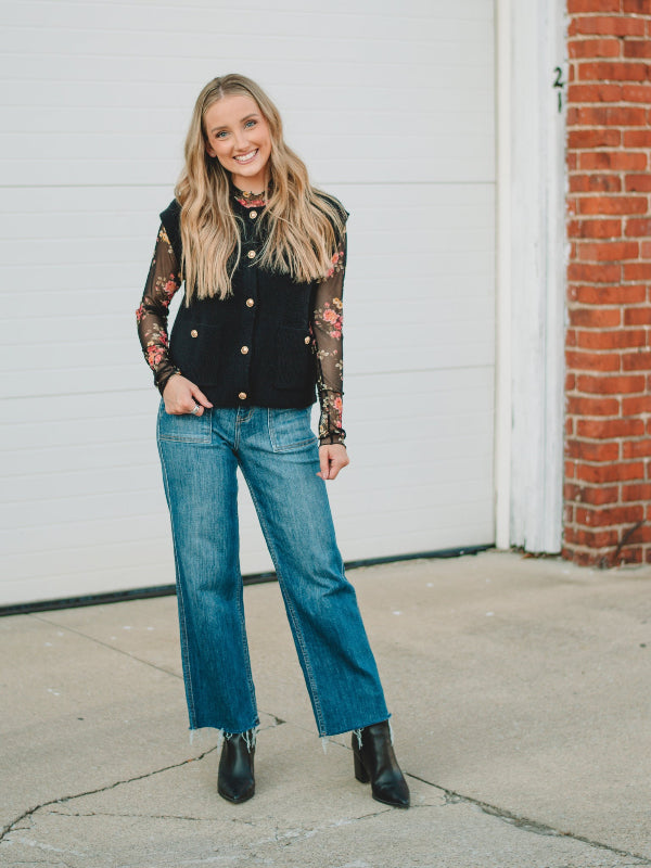 Tina Black Sweater Vest