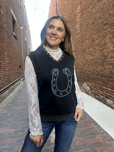 Jamie White Floral Lace Long Sleeve Top