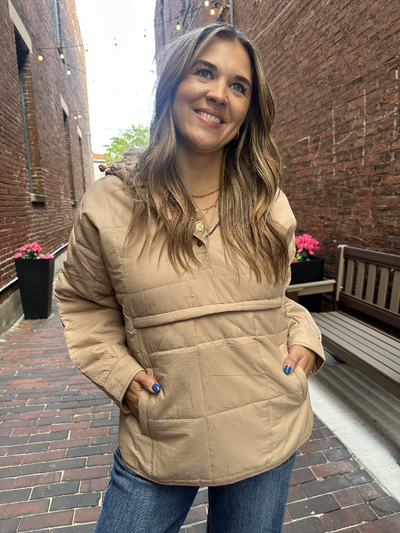 Peyton Beige Puffer Jacket