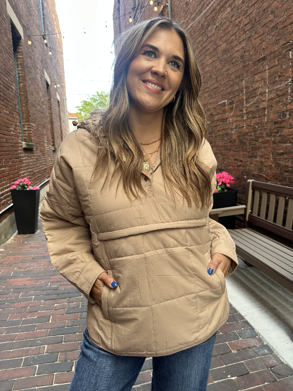 Peyton Beige Puffer Jacket