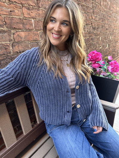 Bethany Denim Long Sleeve Cardigan