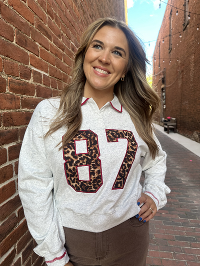 Shannon Gray Leopard Long Sleeve Top