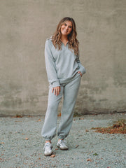 Nicole Heather Grey 2PC Jogger Set