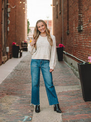 Nicole Oatmeal Long Sleeve Top