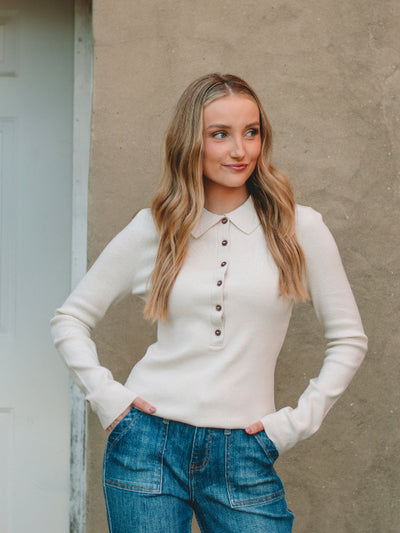Pamela Bone Long Sleeve Sweater