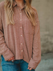 Coralie Chocolate Plaid Long Sleeve Top
