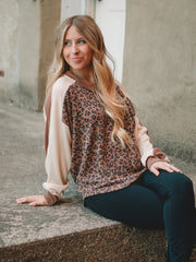 Kathryn Brown Animal Print Long Sleeve Top